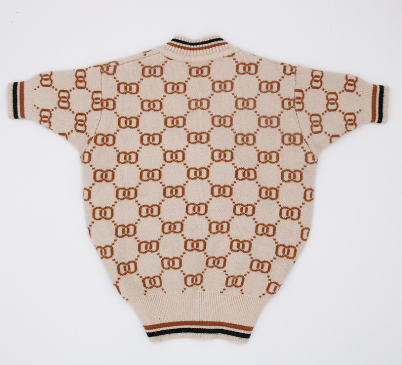 Pawra Haute Monogram Knit Sweater – Exclusive Designer Pet Couture