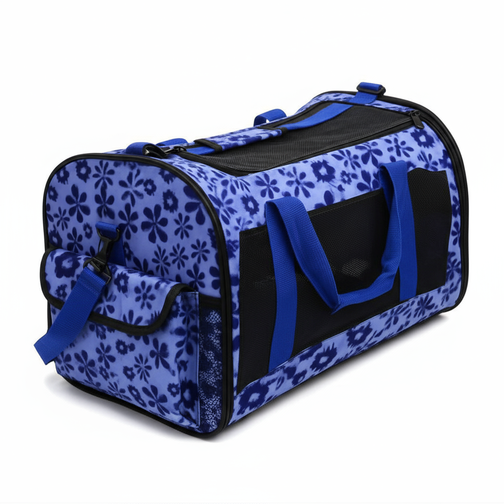 Pawra Luxe Soft-Sided Dog Travel Carrier – Blue Floral