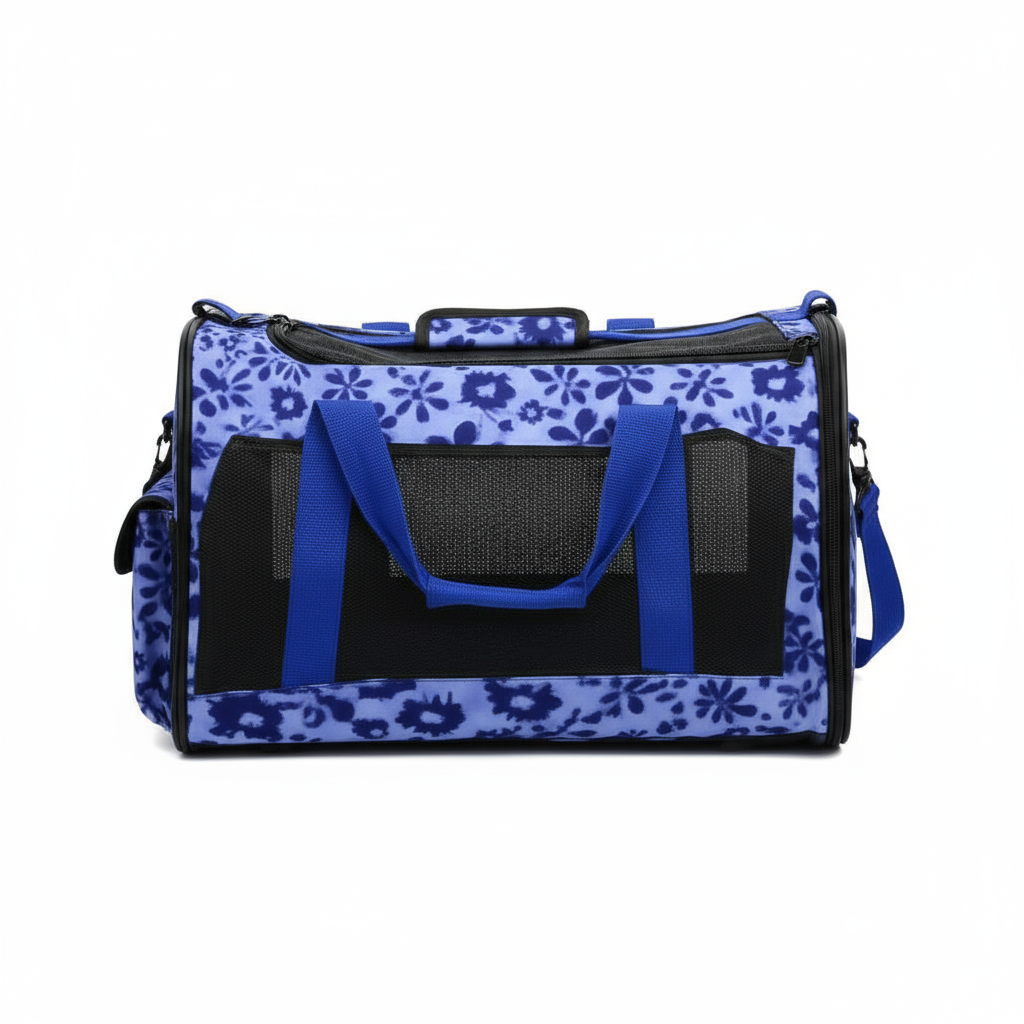 Pawra Luxe Soft-Sided Dog Travel Carrier – Blue Floral