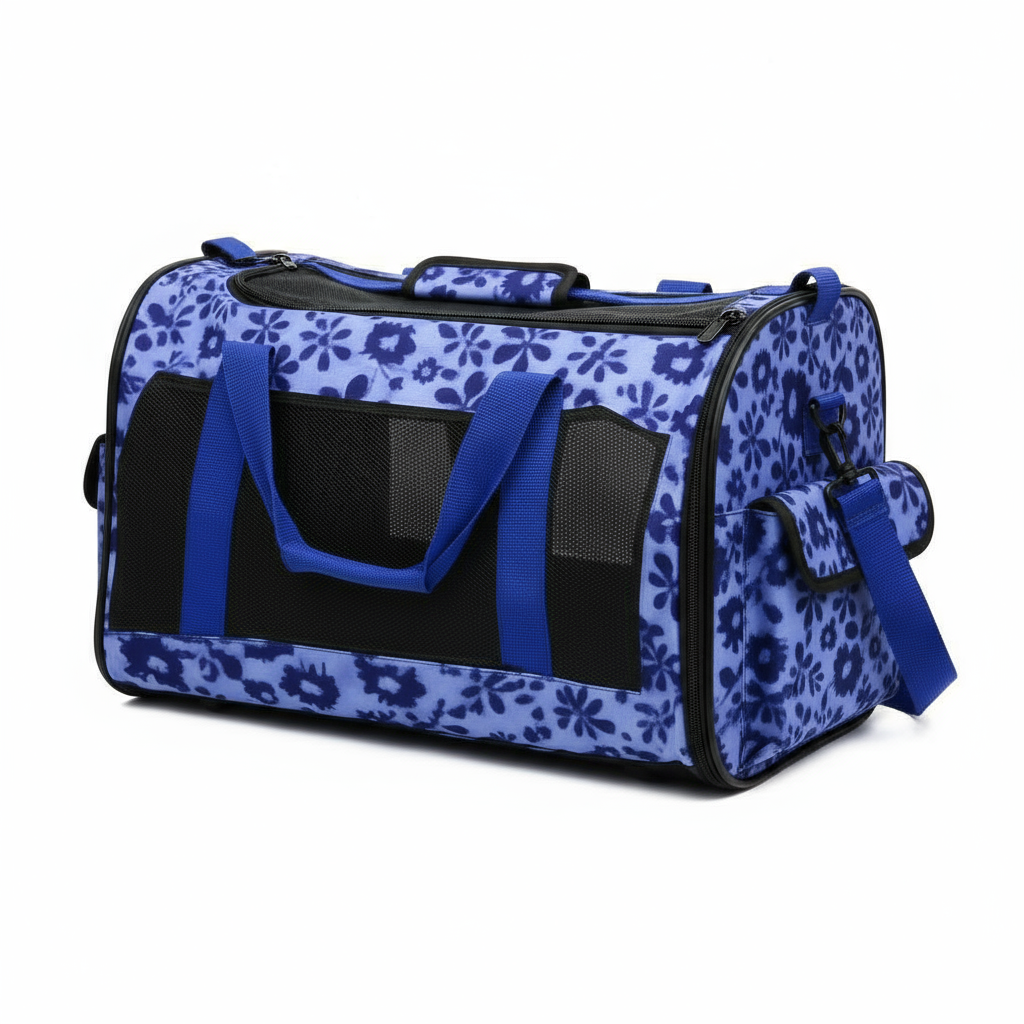 Pawra Luxe Soft-Sided Dog Travel Carrier – Blue Floral