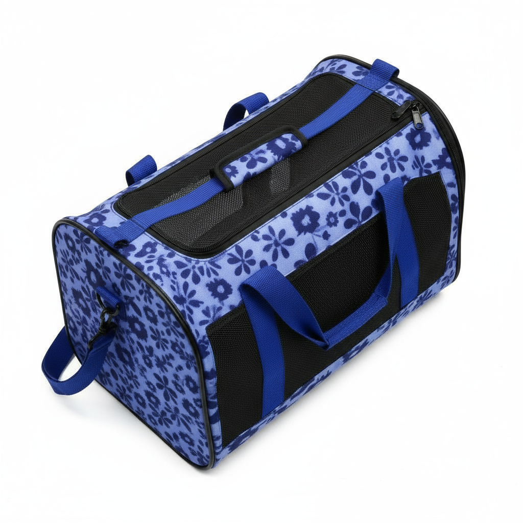 Pawra Luxe Soft-Sided Dog Travel Carrier – Blue Floral