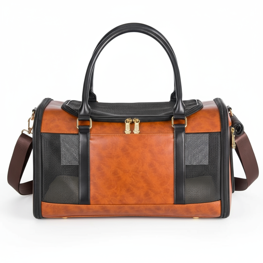 Pawra Luxe Leather Pet Carrier – Stylish Everyday & Travel Bag