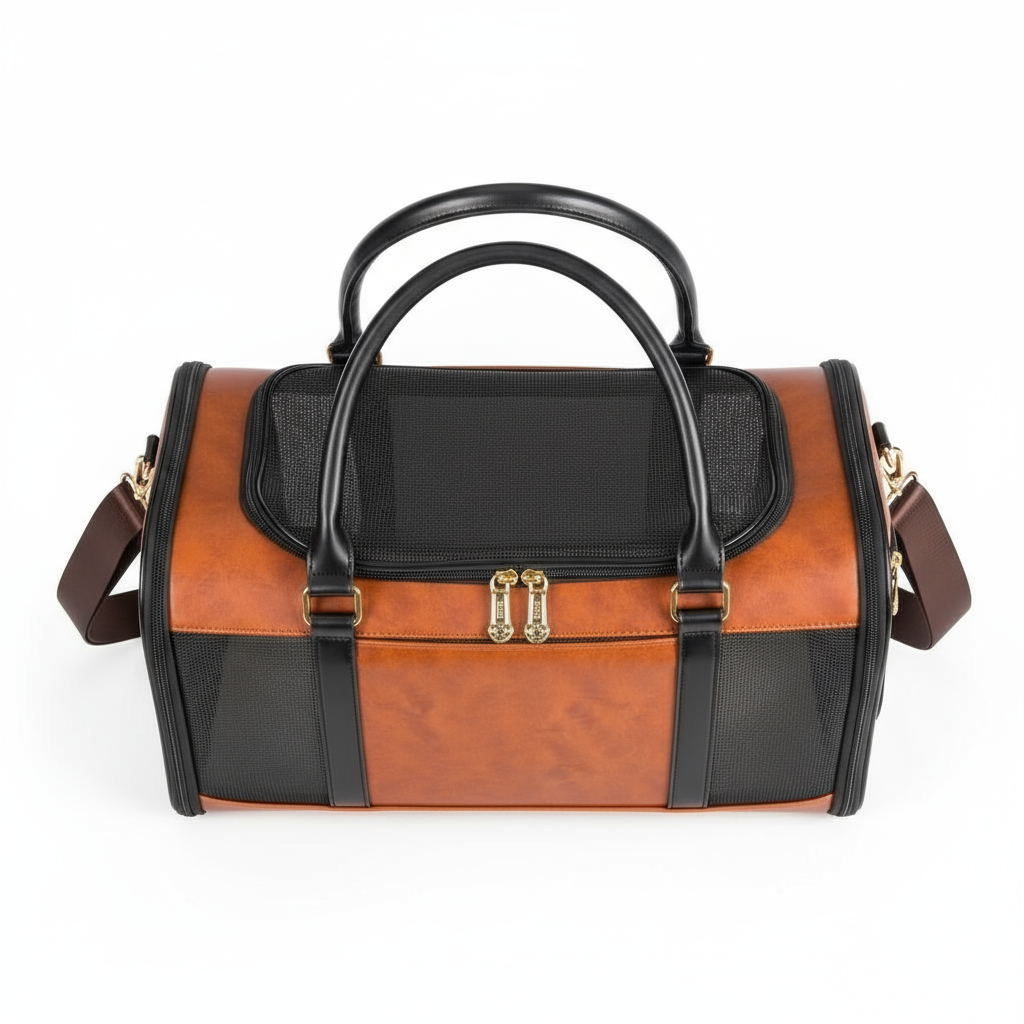 Pawra Luxe Leather Pet Carrier – Stylish Everyday & Travel Bag