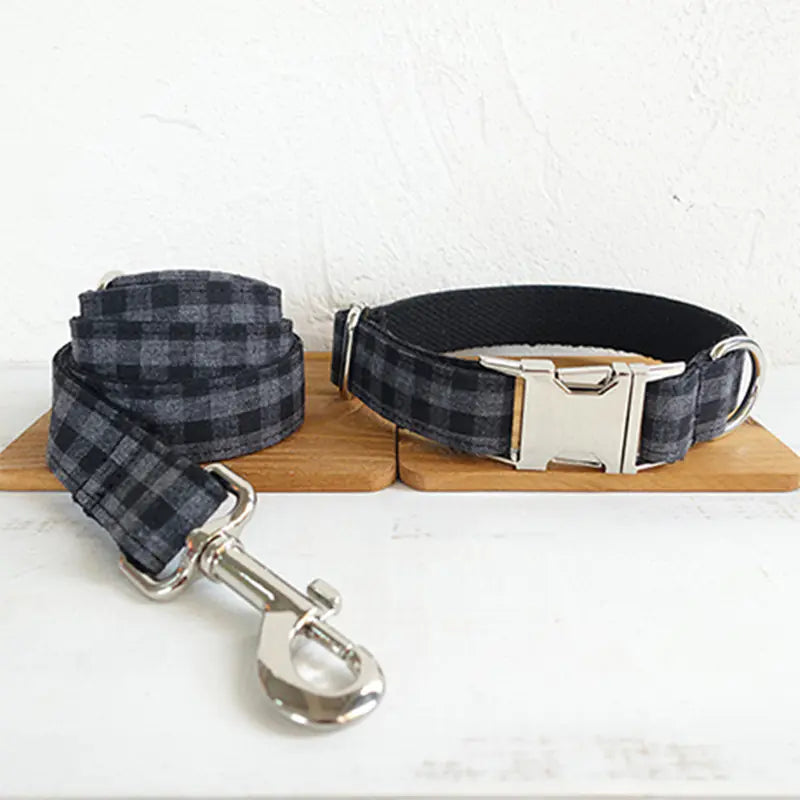 The Midnight Check Set — Collar & Leash