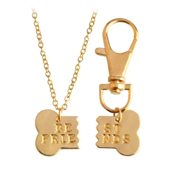 Pawra “Best Friends” Gold Pendant & Keychain Set – For You & Your Pup