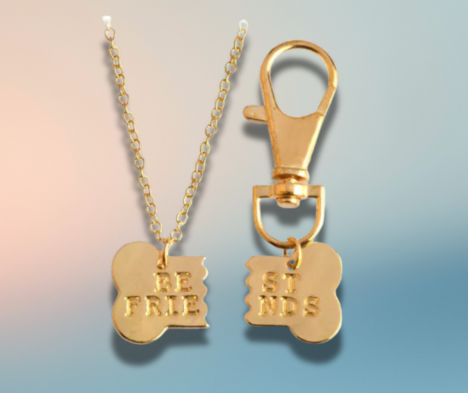 Pawra “Best Friends” Gold Pendant & Keychain Set – For You & Your Pup