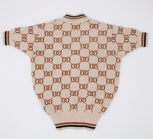 Pawra Haute Monogram Knit Sweater – Exclusive Designer Pet Couture