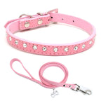 Pawra Pink Crystal Dog Collar & Leash Set — Sparkling Luxury for Small Dogs