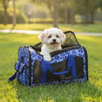 Pawra Luxe Soft-Sided Dog Travel Carrier – Blue Floral