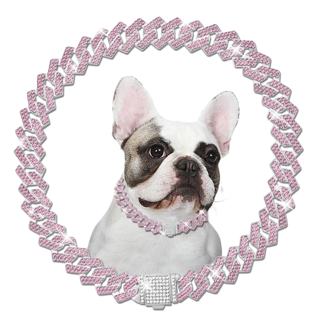 Pawra Pink Diamond Signature Chain – Luxury Dog Collar