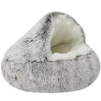 Pawra™ Fluffy Hooded Cozy Cave Bed